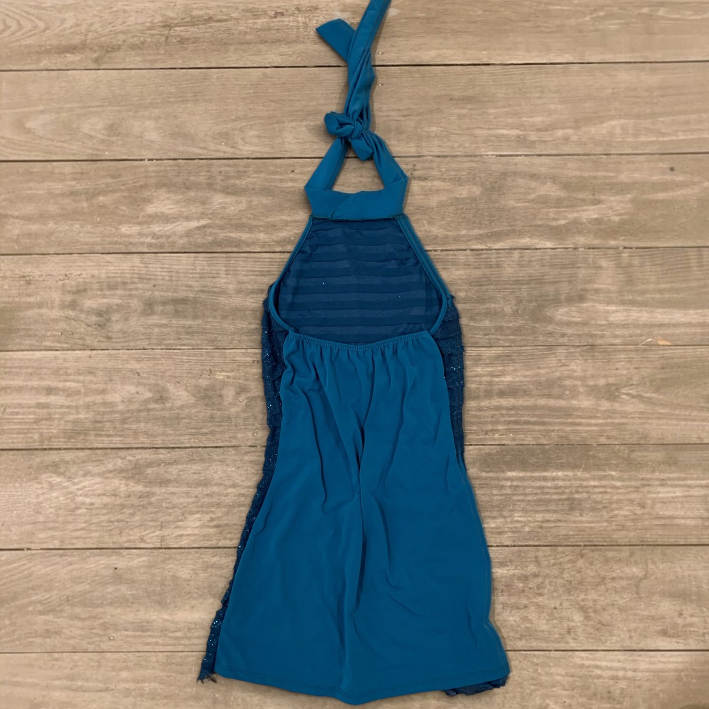 mermaid glitter ruffles long top size s