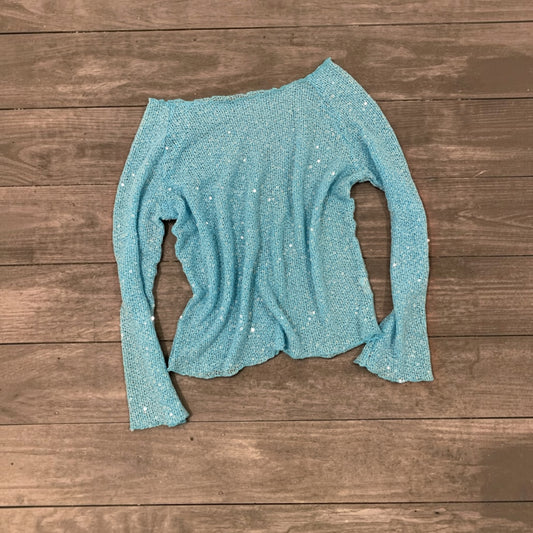light blue glitter longsleeve size xs/s