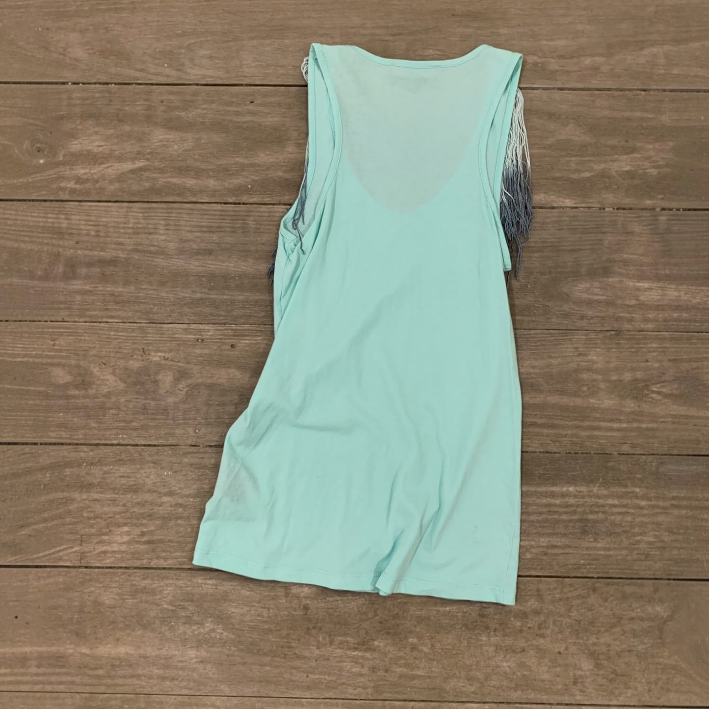 mint fringed top size s