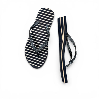 striped wedge flip flops size 37