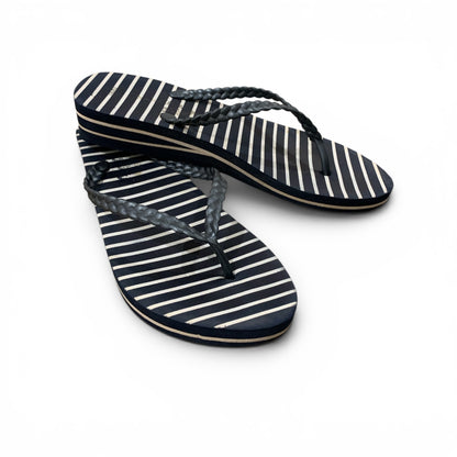 striped wedge flip flops size 37