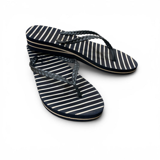 striped wedge flip flops size 37