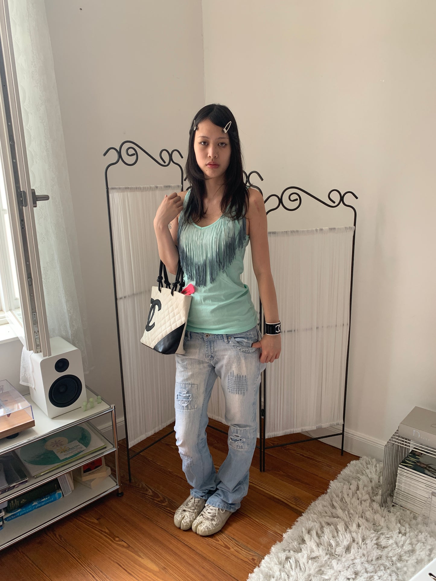 low waist distressed jeans size s/m