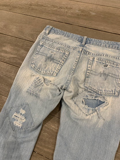 low waist distressed jeans size s/m