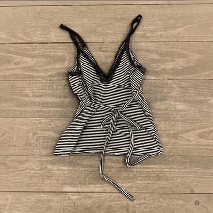 striped lace up camisole size m