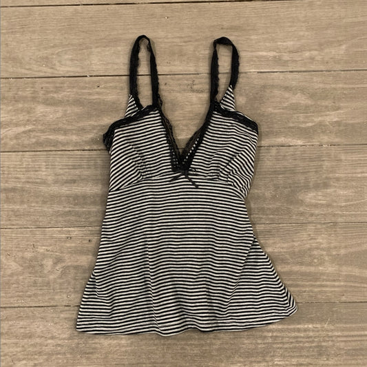 striped lace up camisole size m