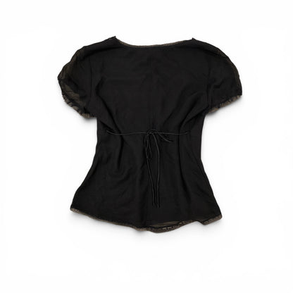 lace up blouse size l