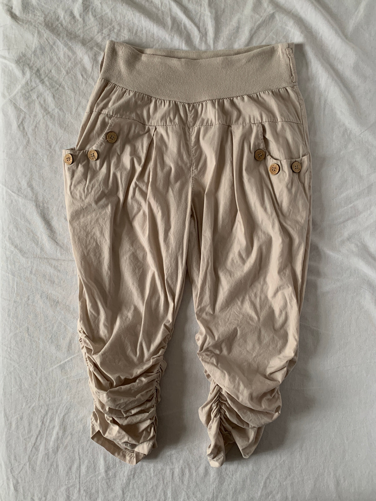 ruched calf harem trousers size xs