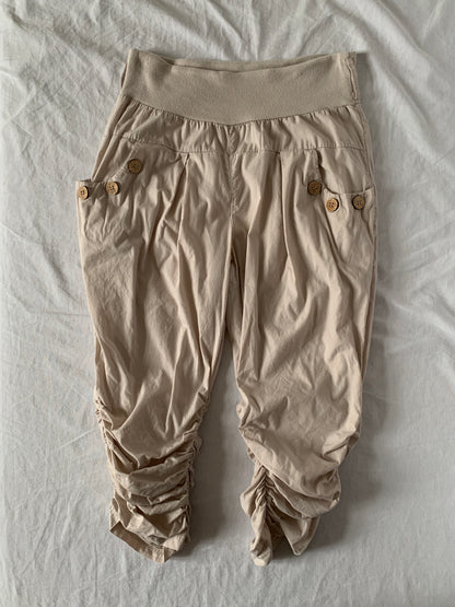 ruched calf harem trousers size xs
