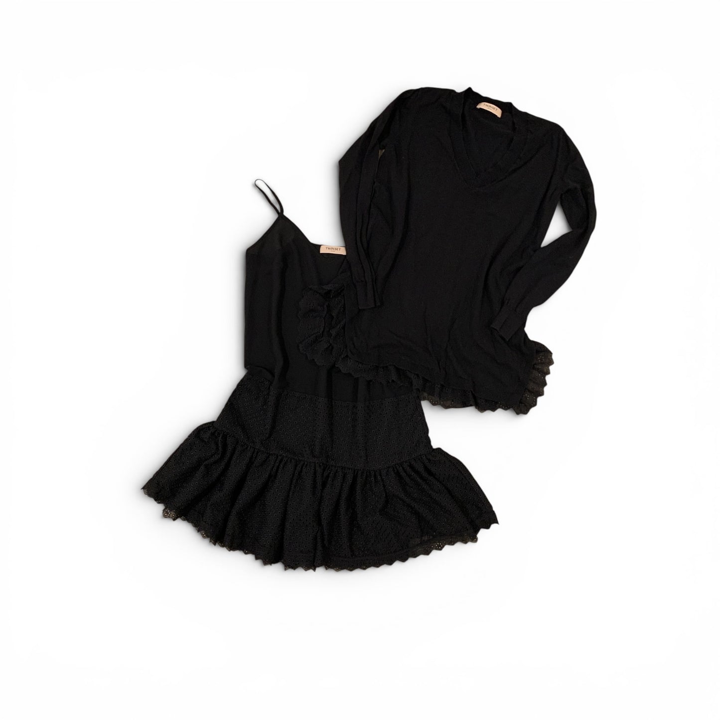 twinset dress and longsleeve with lace size xs/s