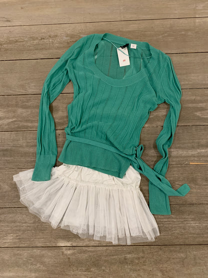 teal lace up top size xs
