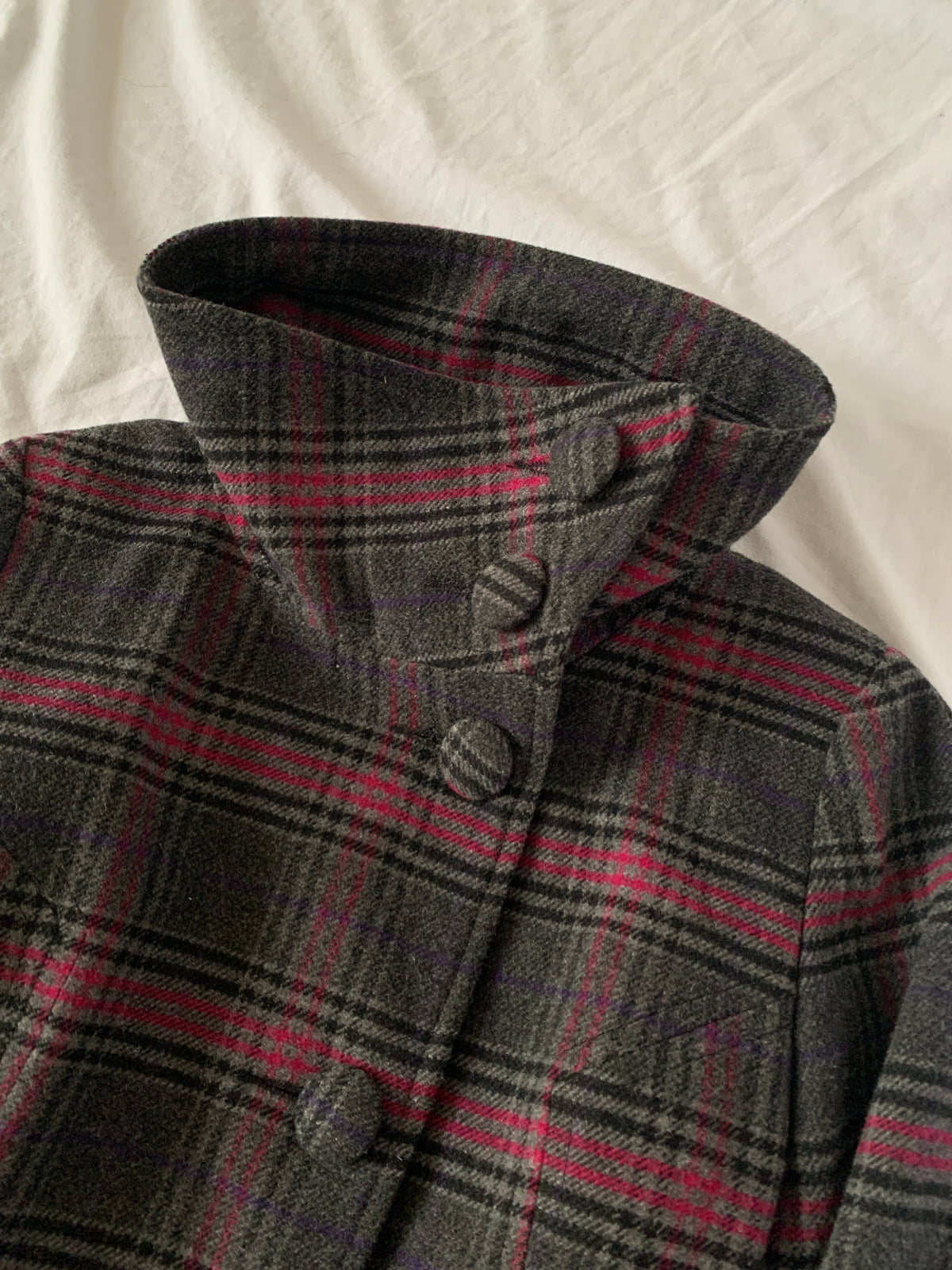 plaid trenchcoat size s