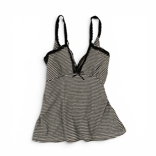 striped lace up camisole size m