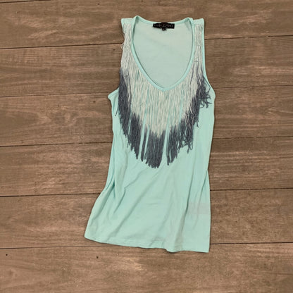 mint fringed top size s