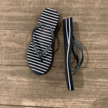 striped wedge flip flops size 37