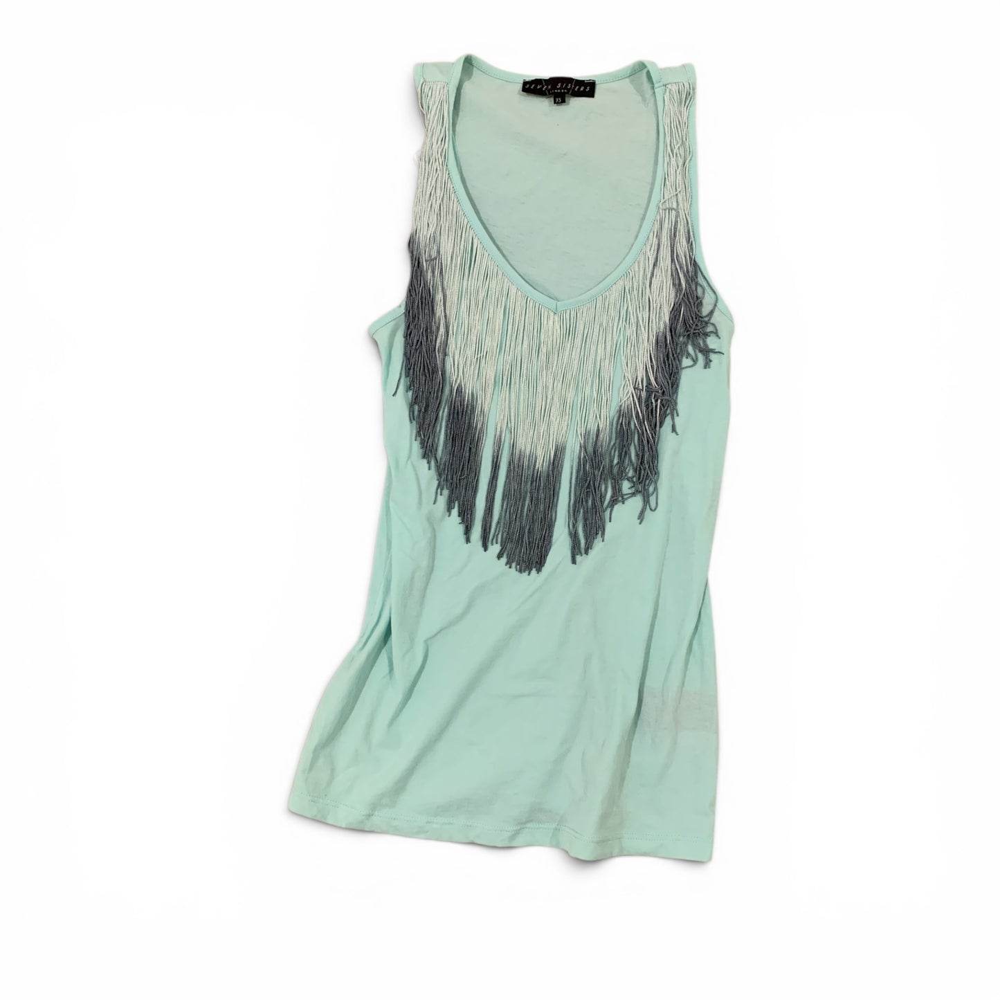 mint fringed top size s