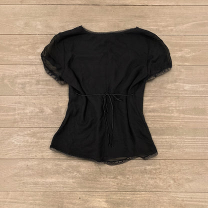 lace up blouse size l
