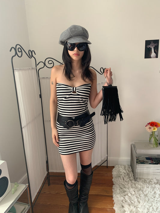 tweemo striped dress size s