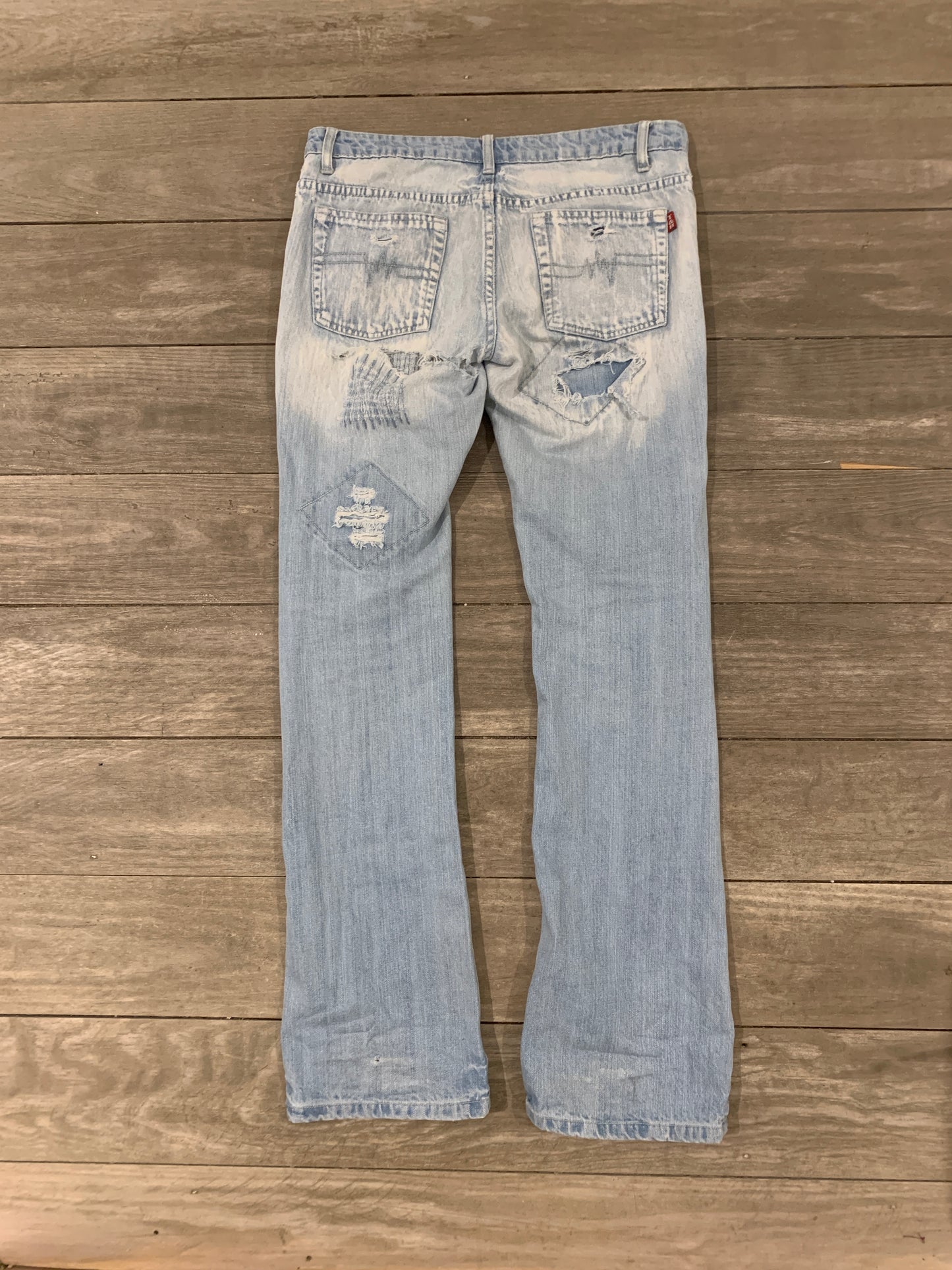 low waist distressed jeans size s/m