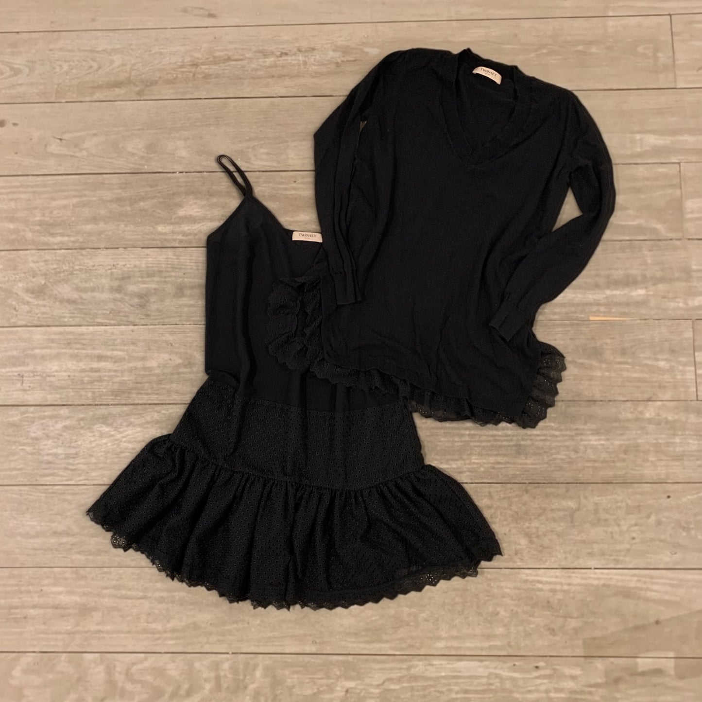 twinset dress and longsleeve with lace size xs/s