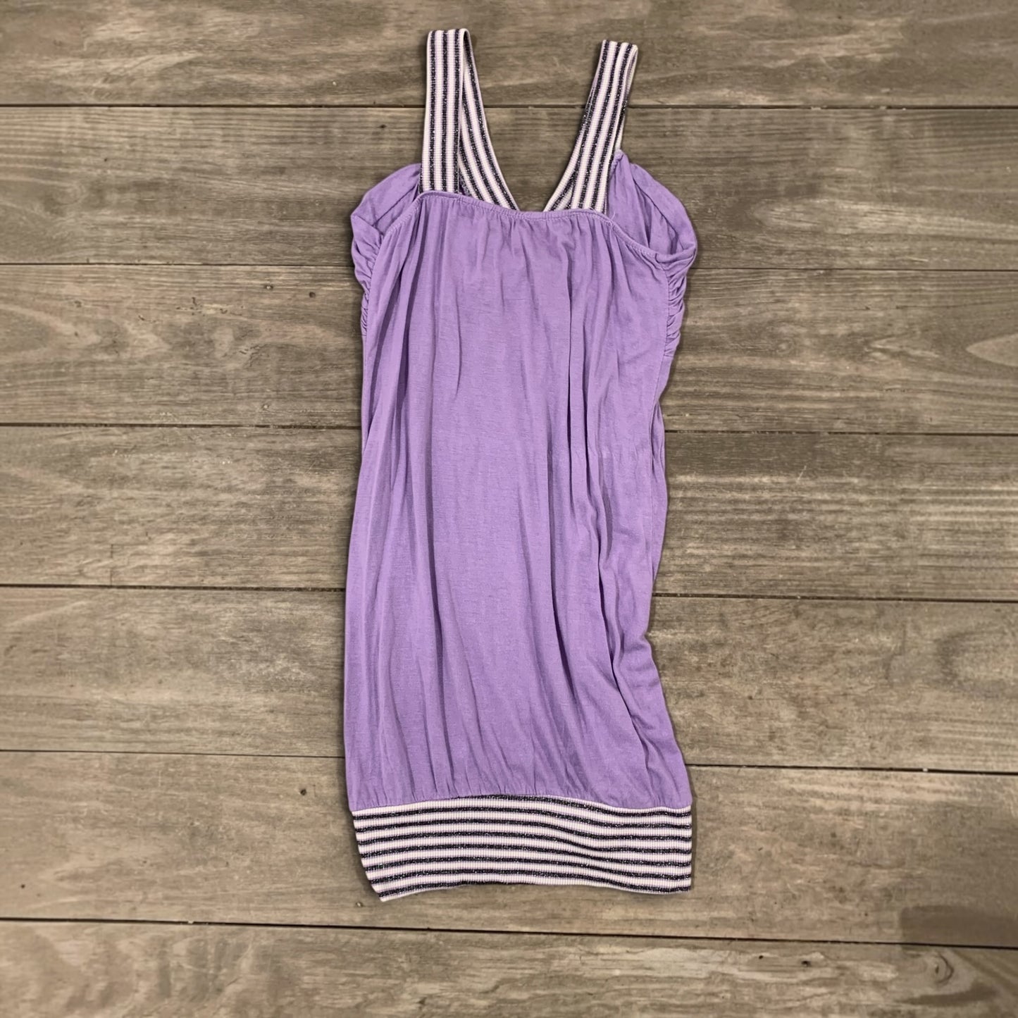 purple glitter long top / short dress size xs/s