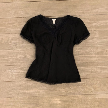 lace up blouse size l