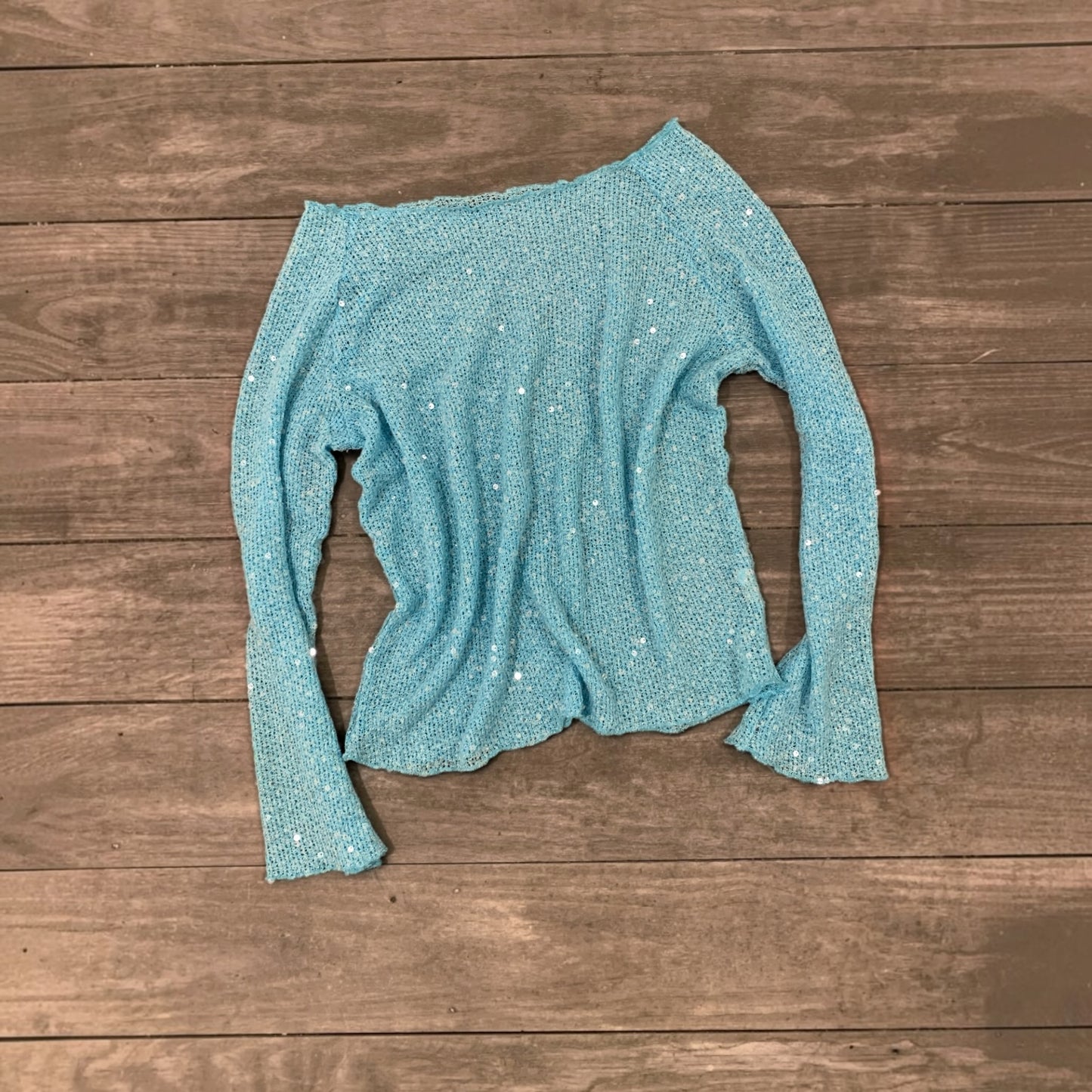 light blue glitter longsleeve size xs/s