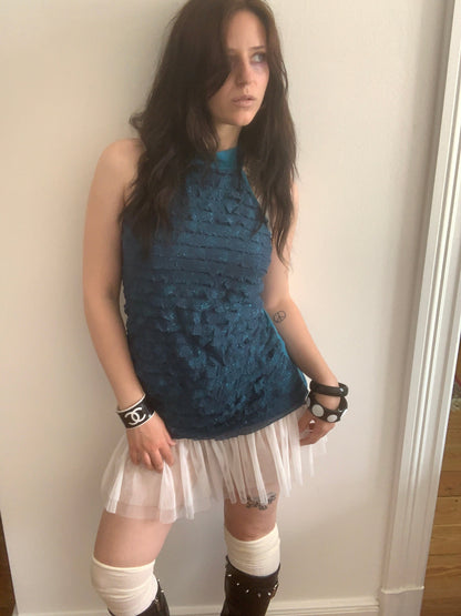 mermaid glitter ruffles long top size s
