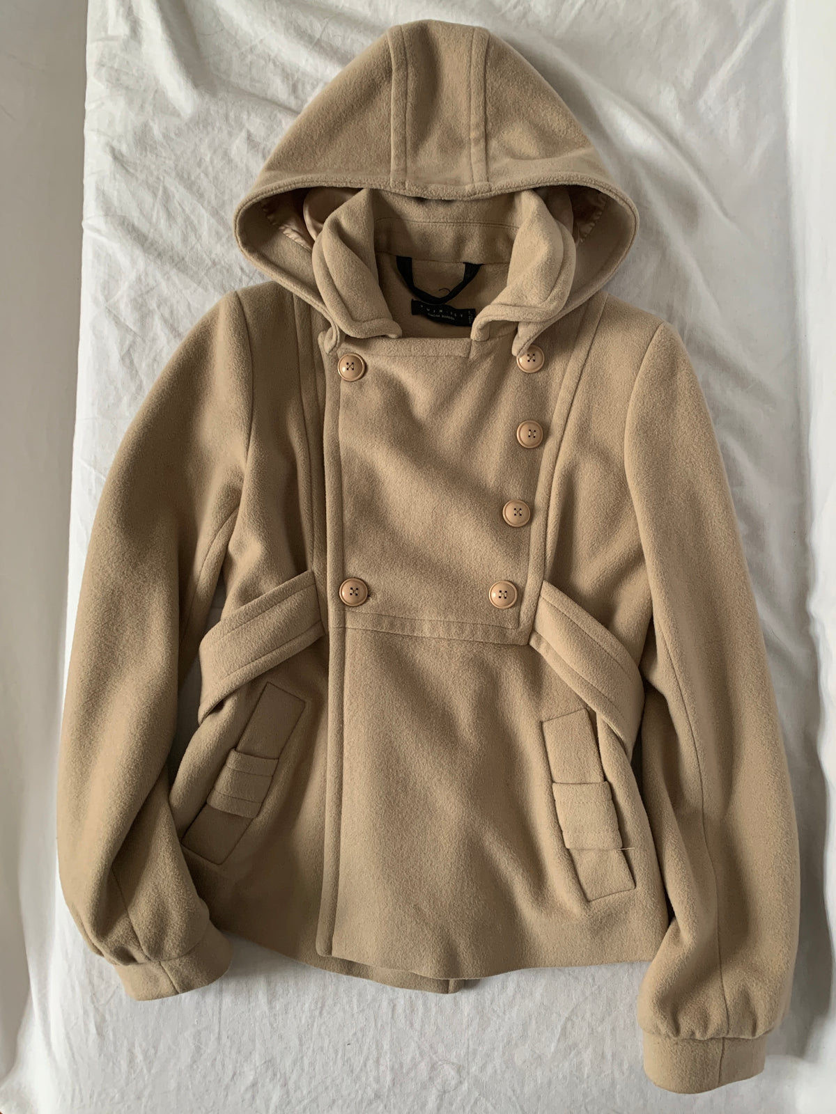 hooded twinset peacoat size s