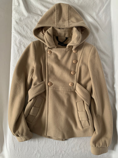 hooded twinset peacoat size s