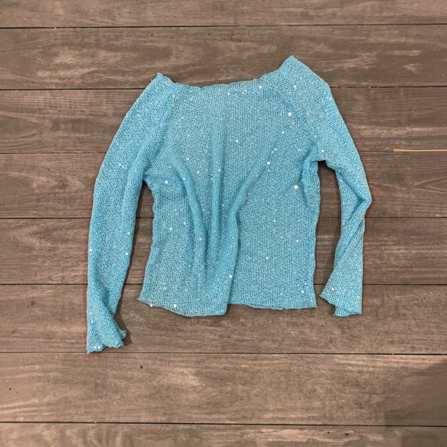 light blue glitter longsleeve size xs/s