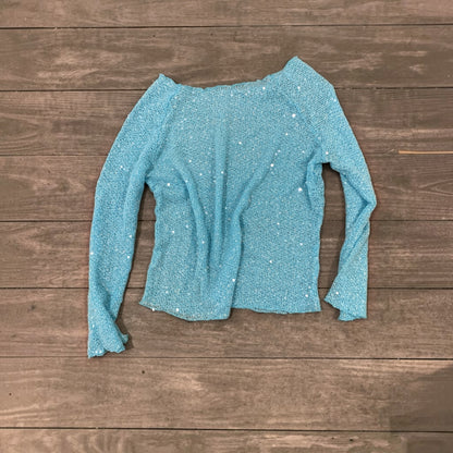 light blue glitter longsleeve size xs/s