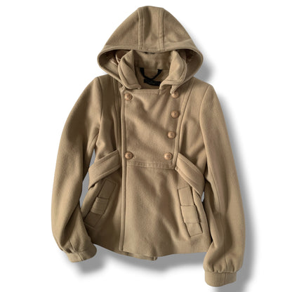 hooded twinset peacoat size s