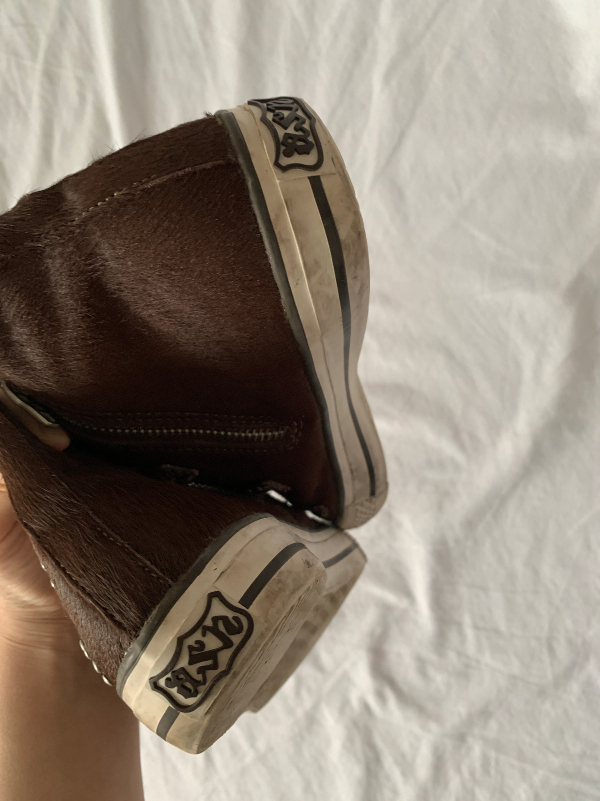 studded fur ash sneaker size 37