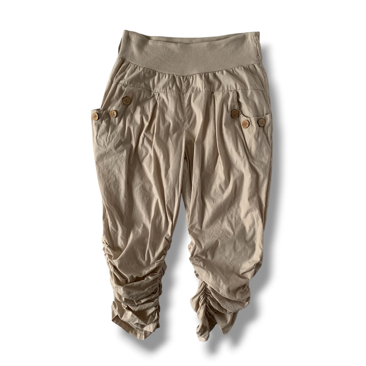 ruched calf harem trousers size xs