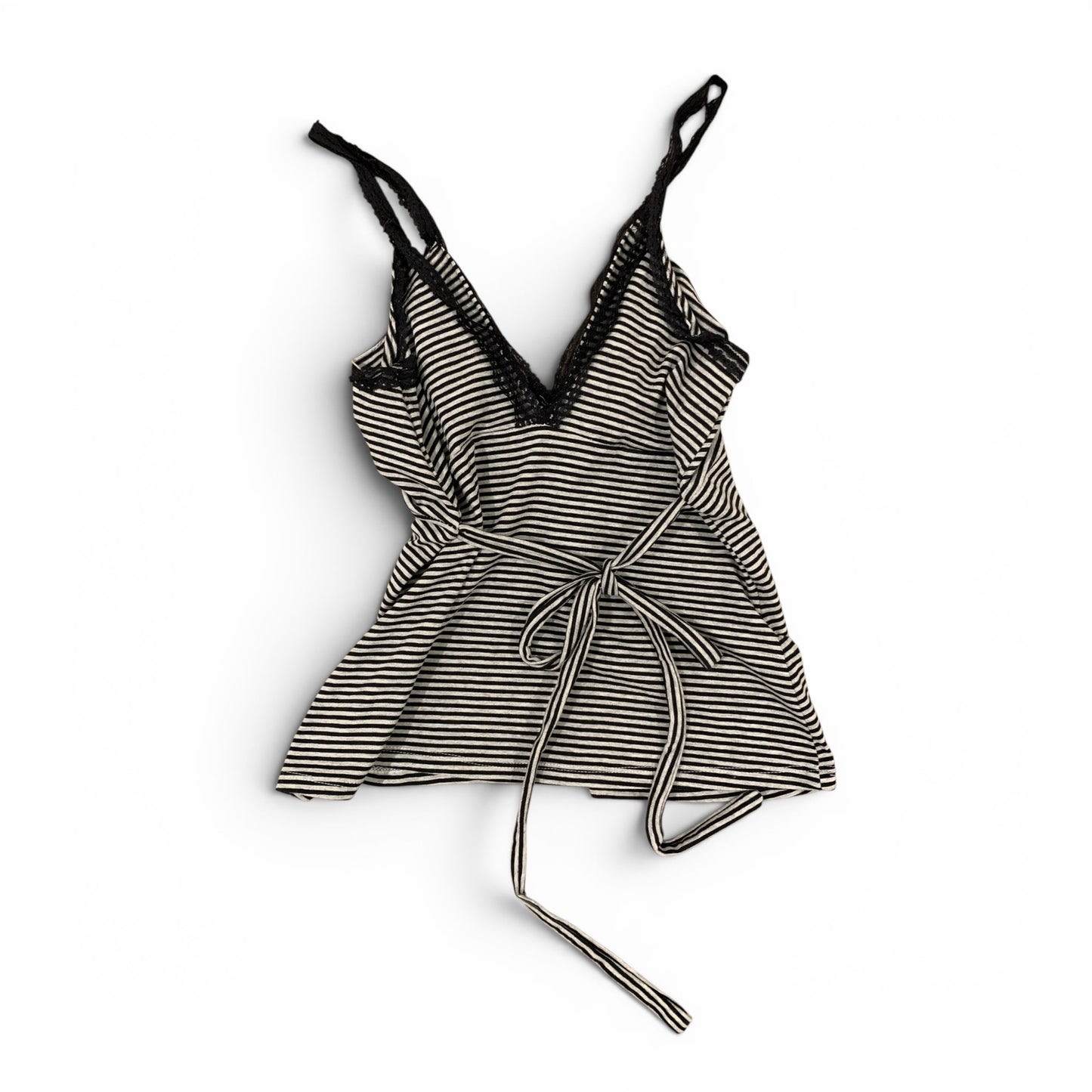 striped lace up camisole size m