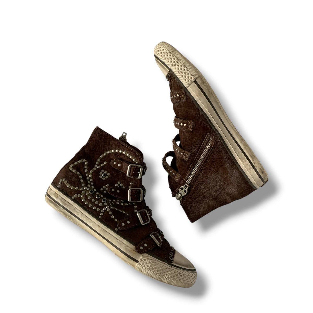 studded fur ash sneaker size 37