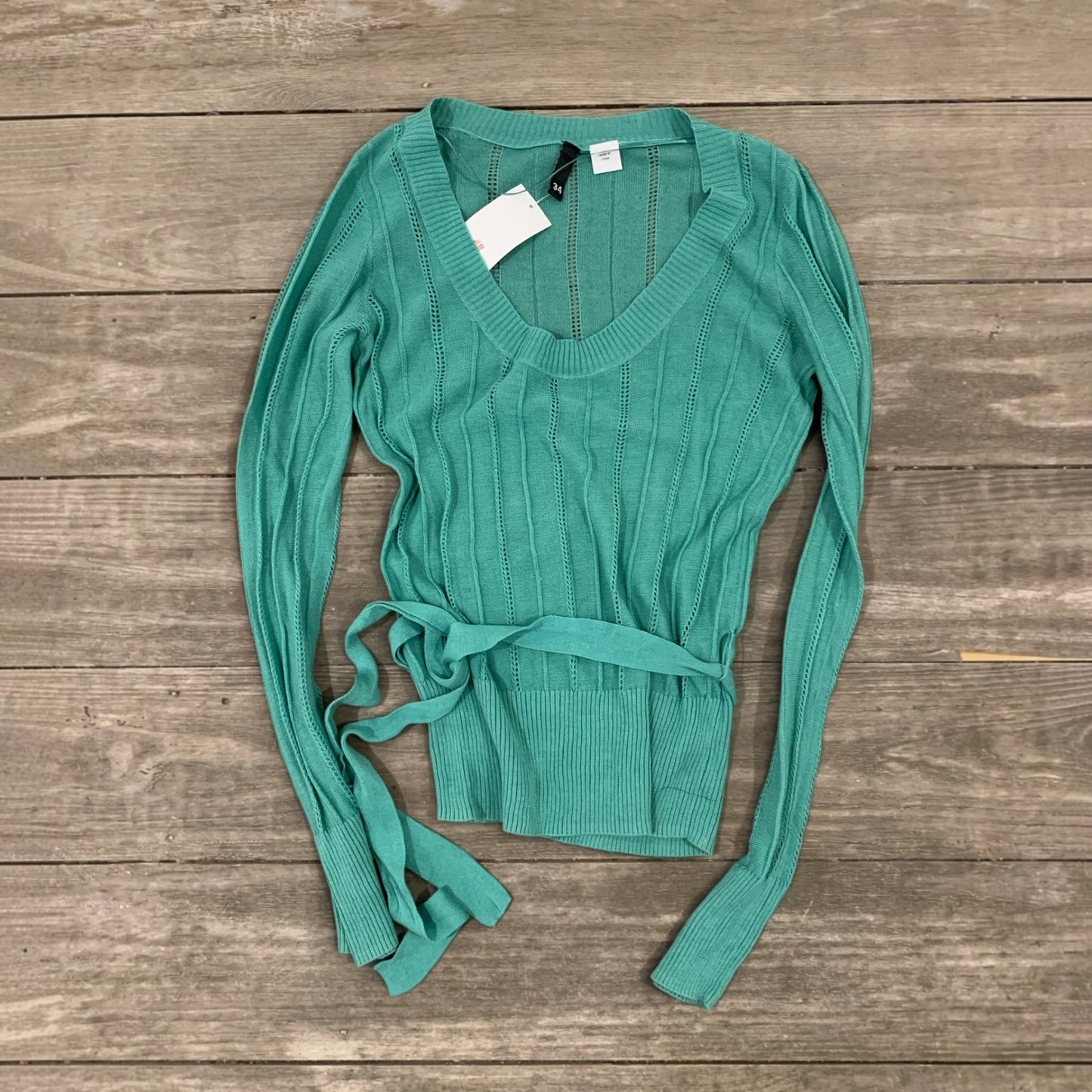 teal lace up top size xs