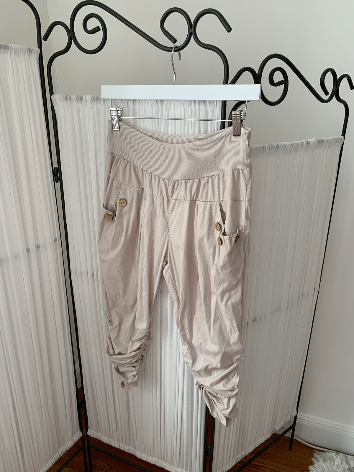 ruched calf harem trousers size xs
