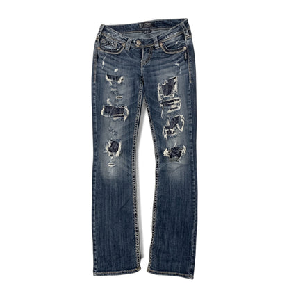 distressed low waist jeans size w25/l31