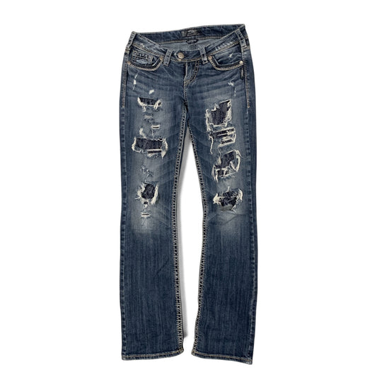 distressed low waist jeans size w25/l31
