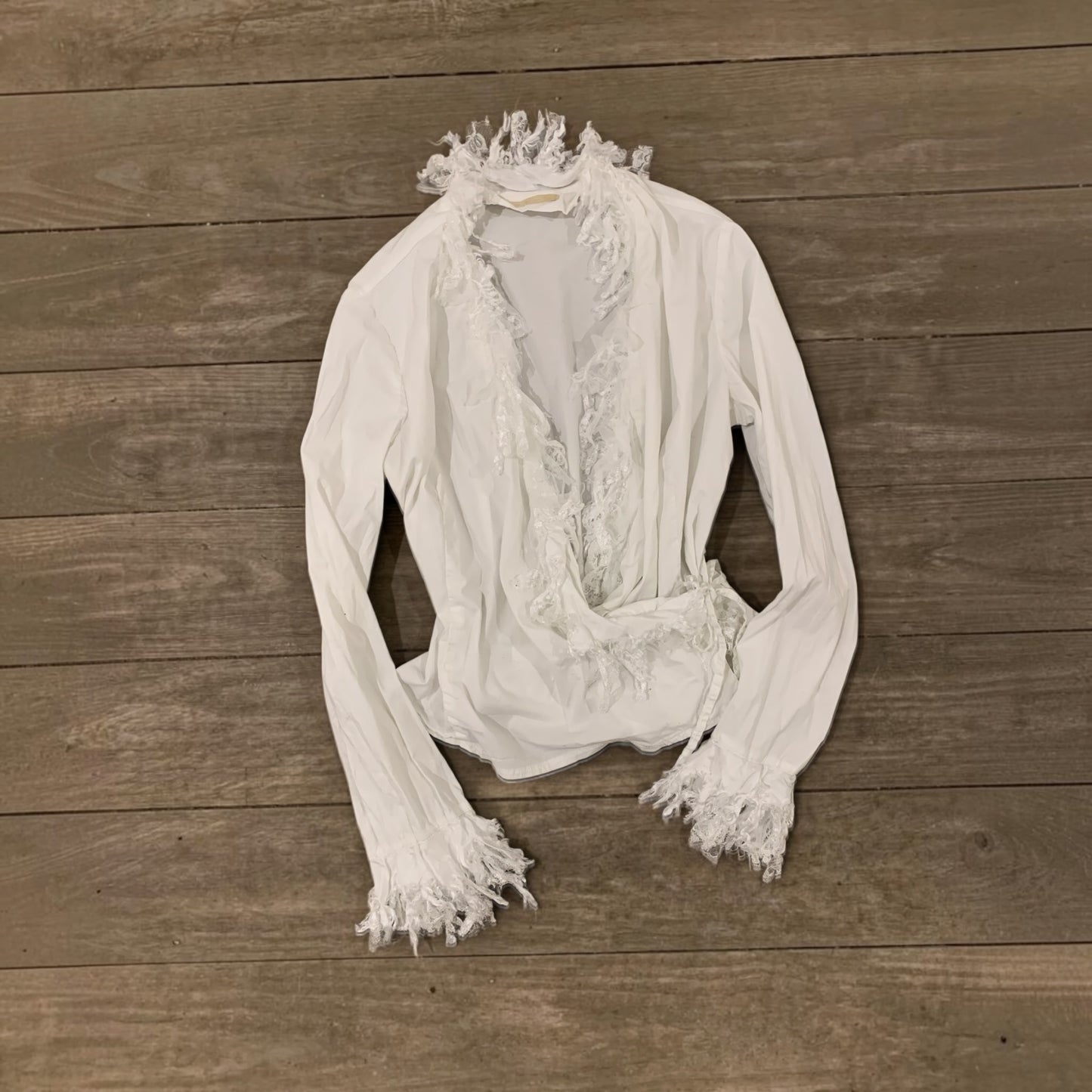 feather wrap blouse size s/m