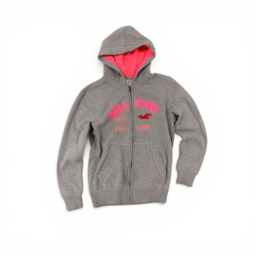 hollister neon pink grey jacket size xs/s