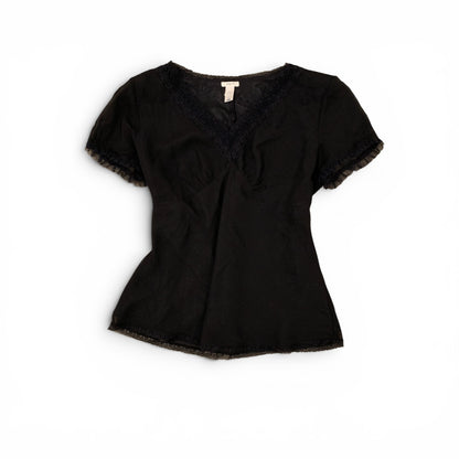 lace up blouse size l