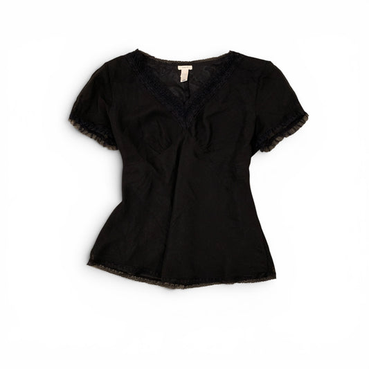 lace up blouse size l