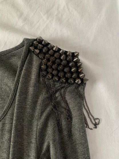 studded shoulder dress size m