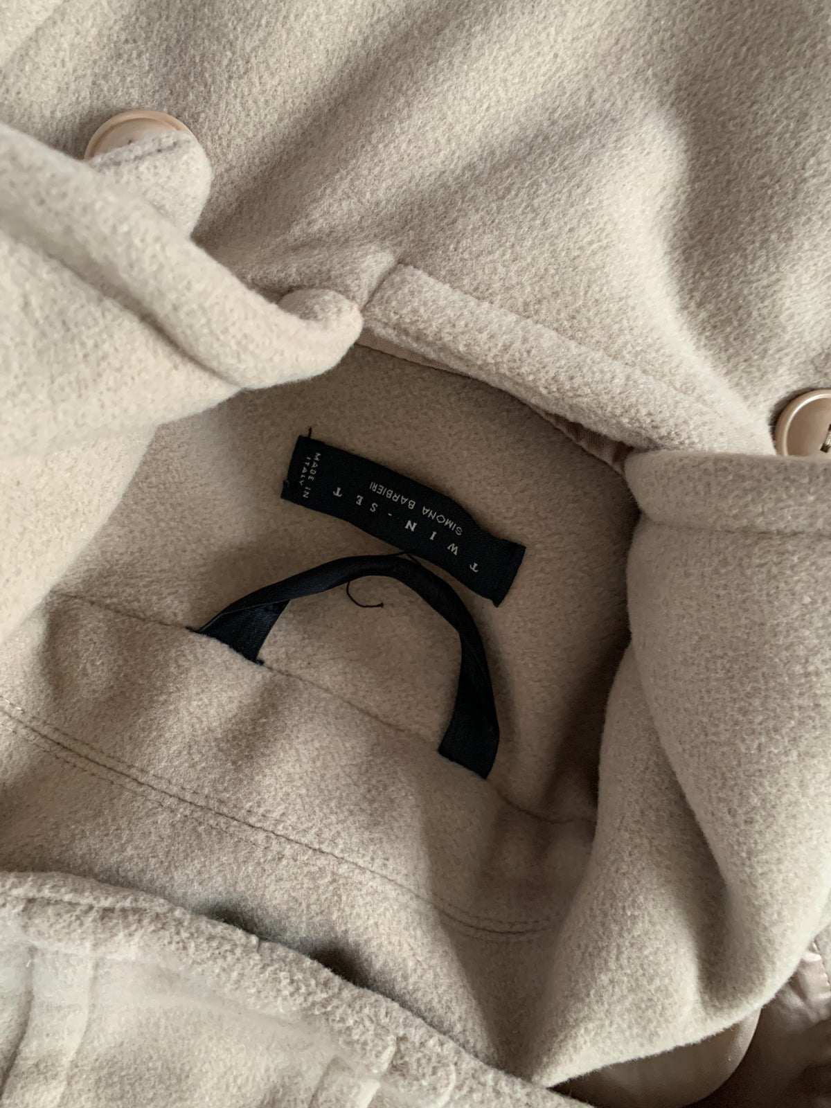 hooded twinset peacoat size s