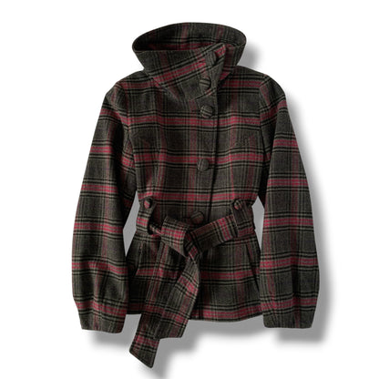 plaid trenchcoat size s
