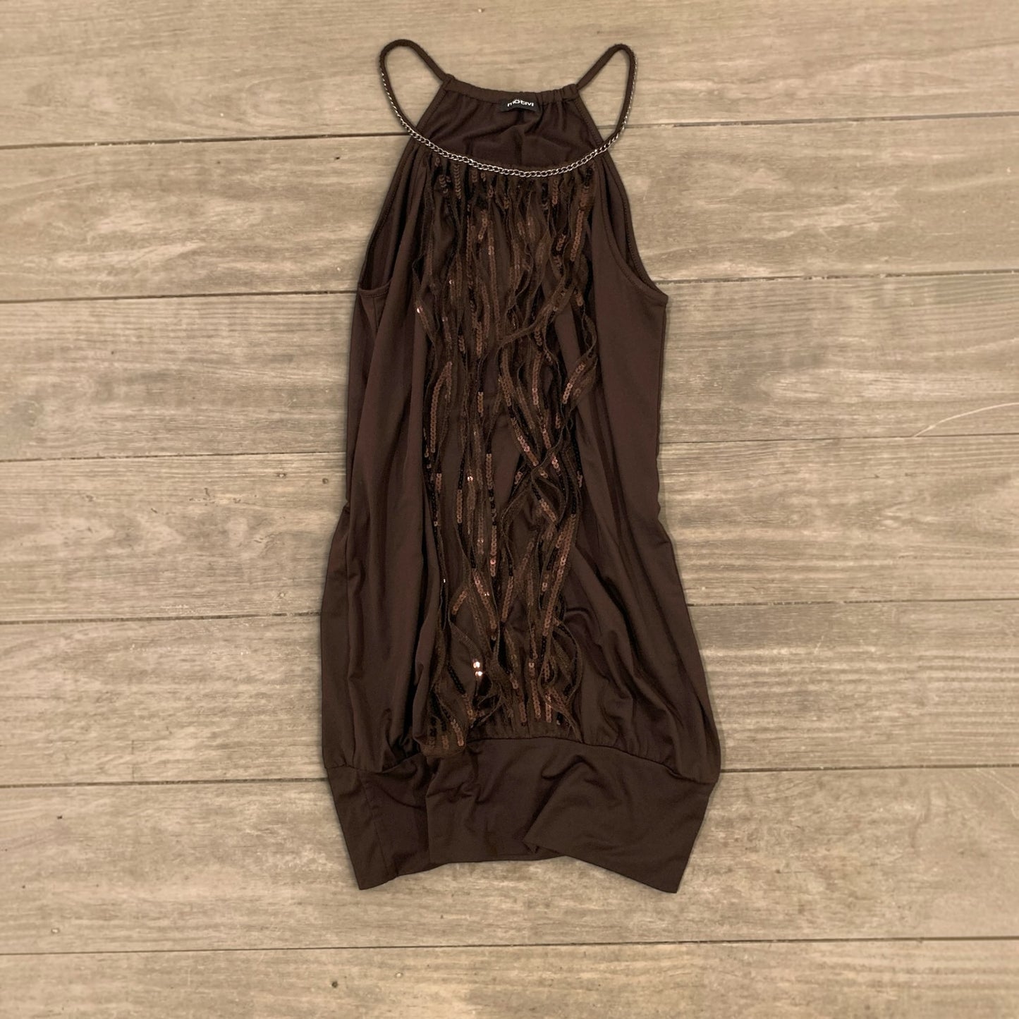 glitter chain long top / short dress size s