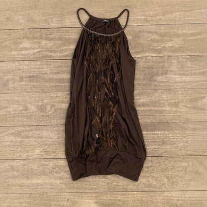 glitter chain long top / short dress size s